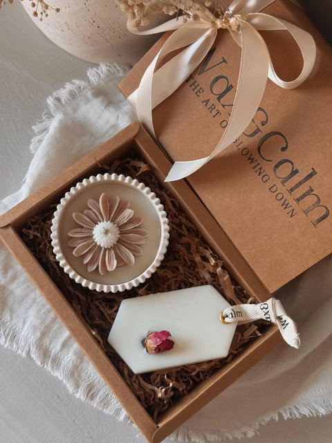 Velas aromaticas para regalar Grosella Floral – pack regalo aromático cera de soja Wax&Calm
