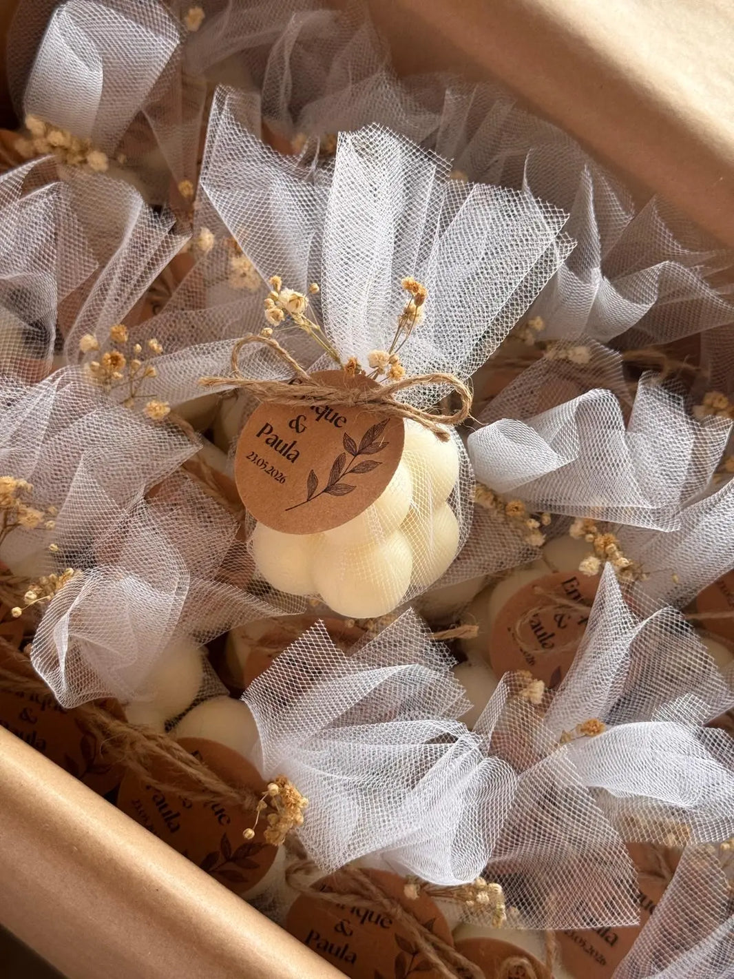 Detalles para invitados de boda con velas artesanales de cera de soja - Wax&Calm