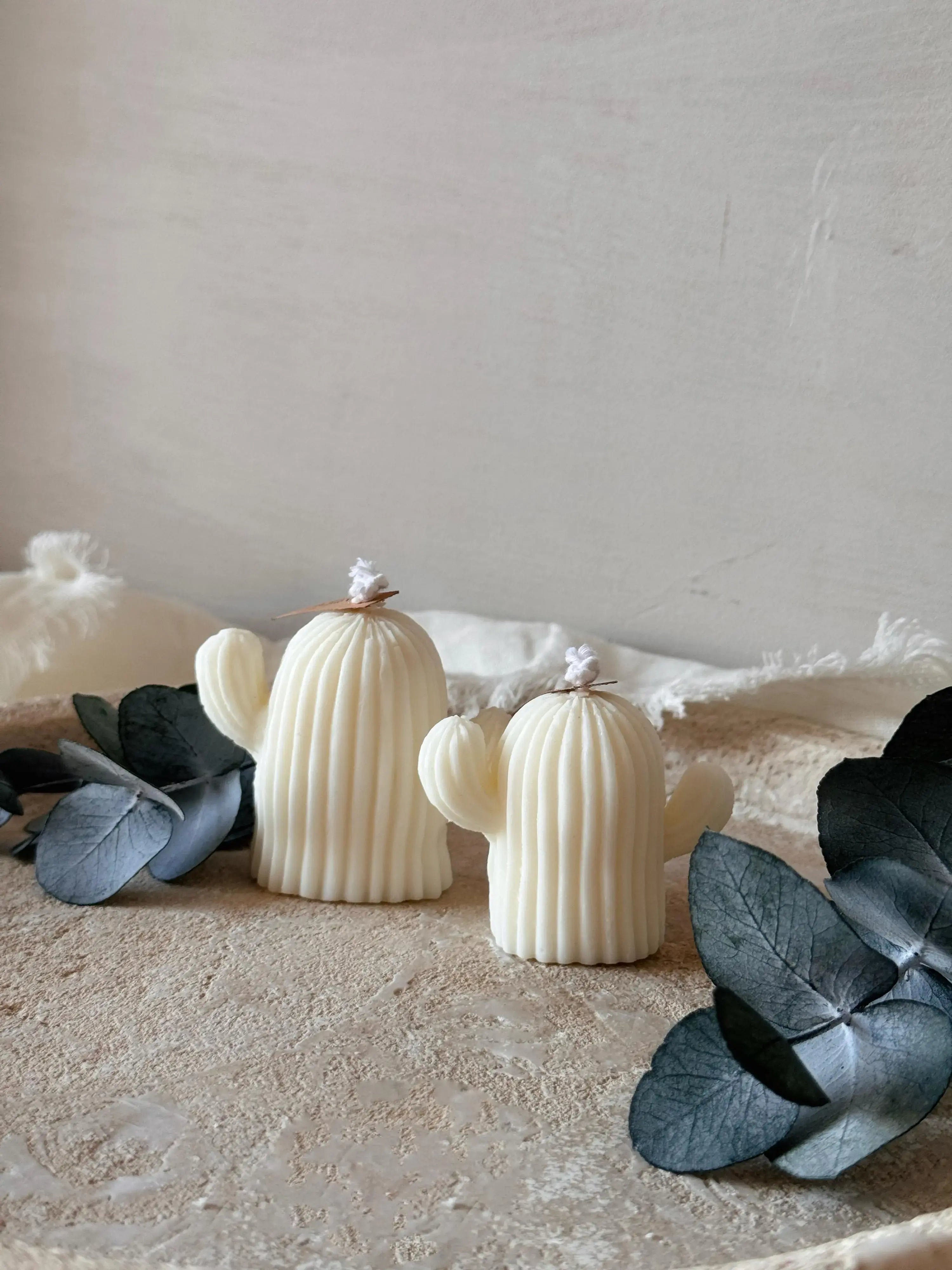 Velas decorativas Pack Cactus artesanales cera de soja - Wax&Calm Studio
