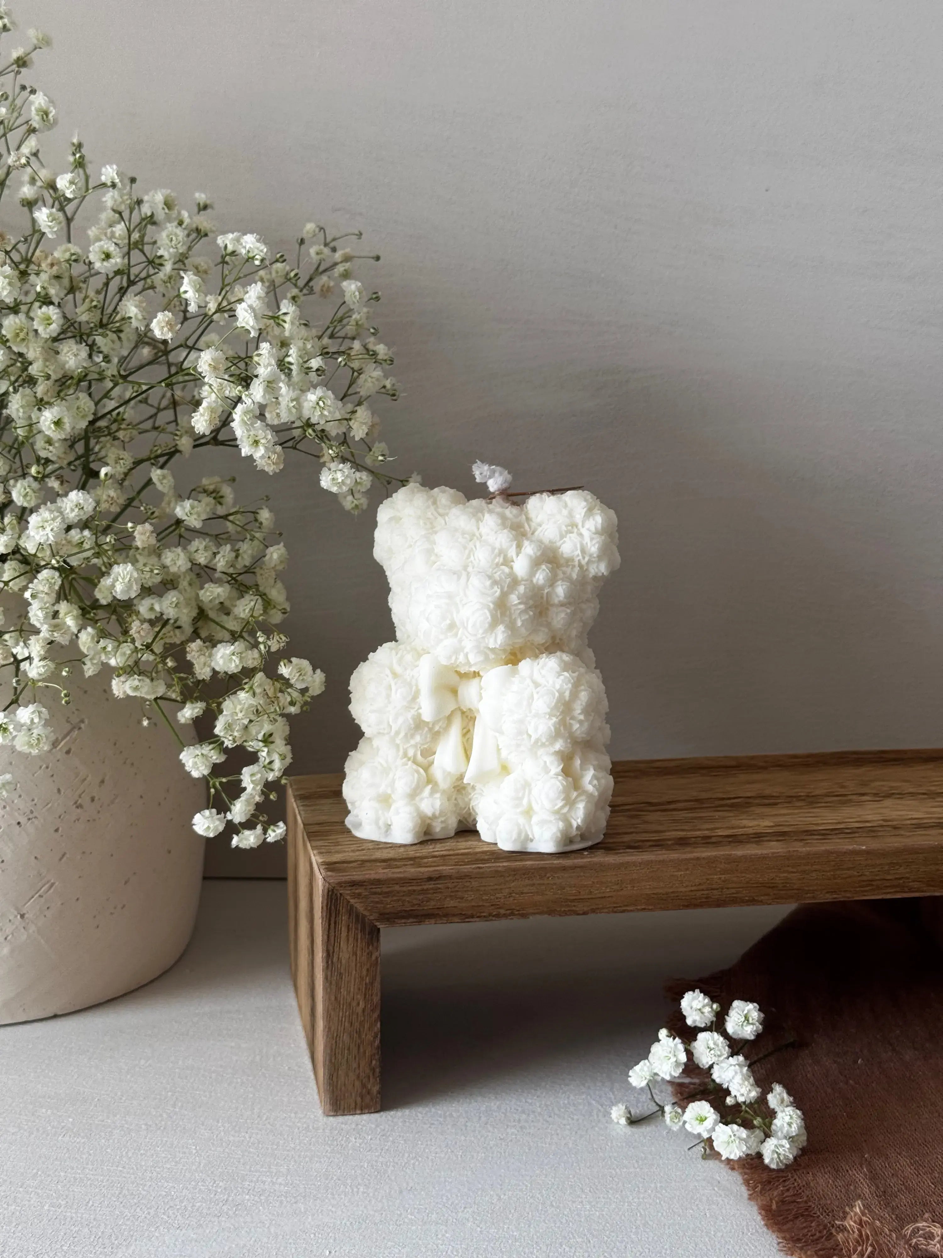 Vela decorativa Sweet Bear oso artesanal cera natural - regalo original Wax&Calm