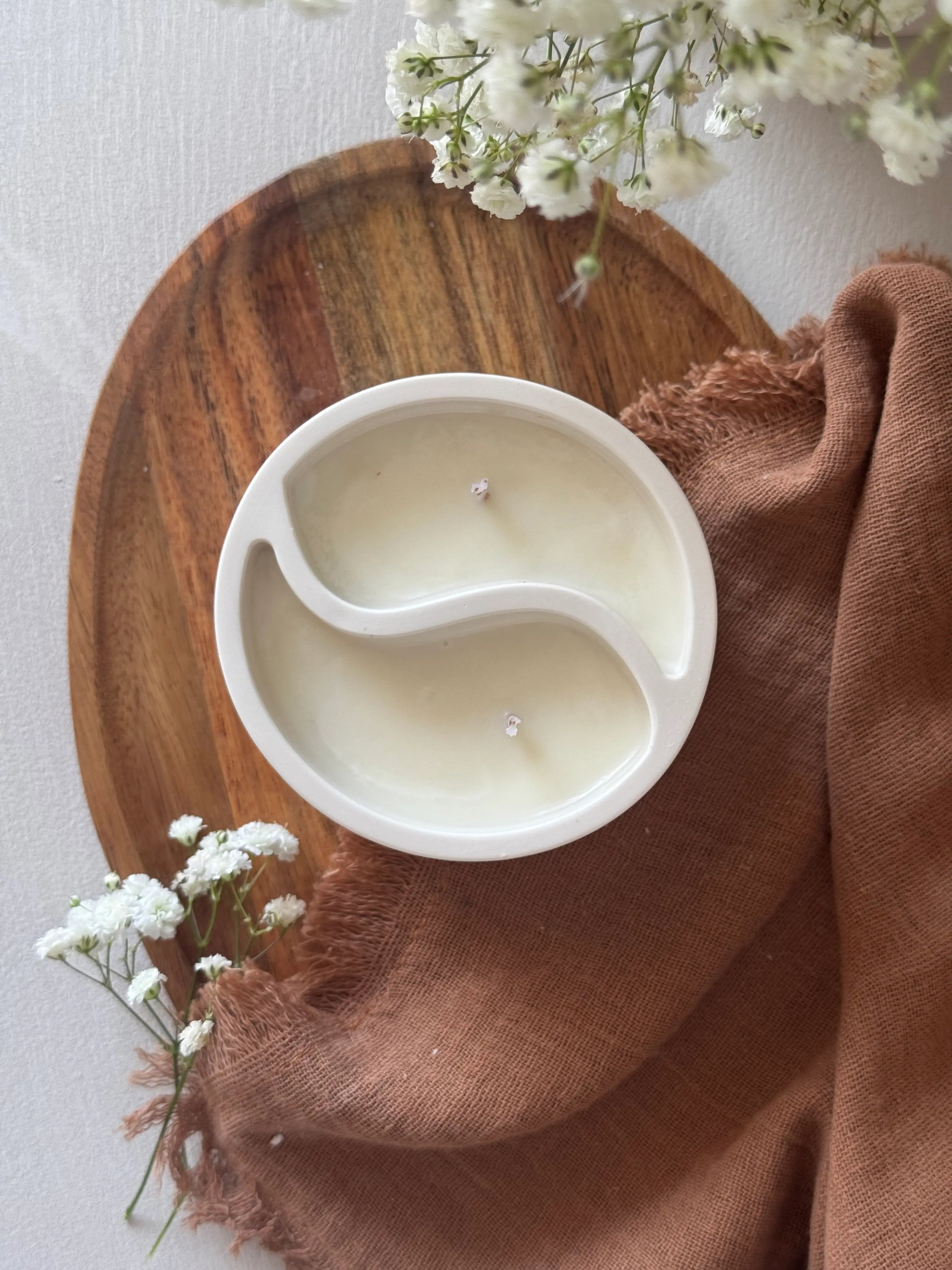 Vela Yin&Yang artesanal cera de soja aroma lavanda - Wax&Calm Studio