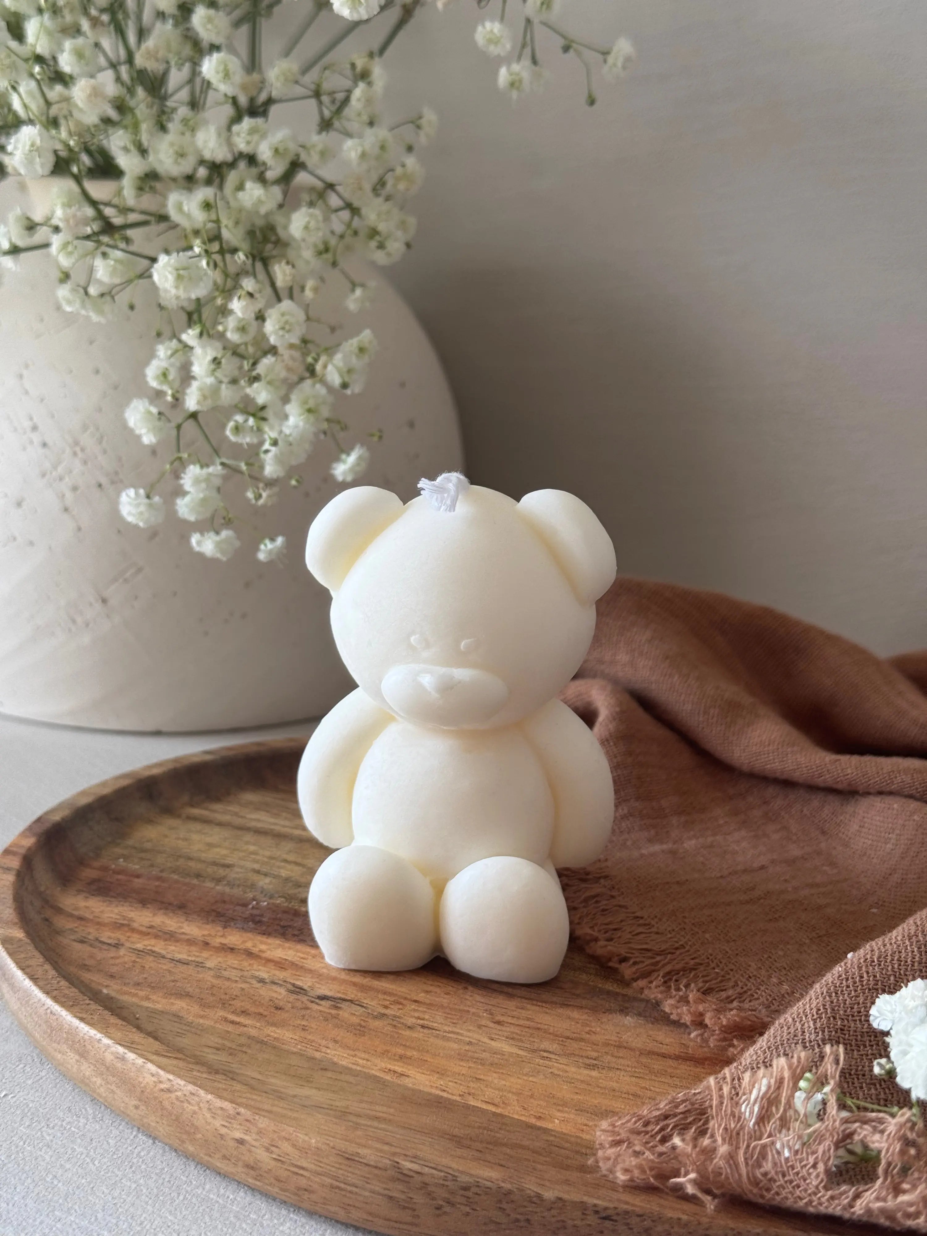 Vela infantil oso artesanal cera natural - Wax&Calm