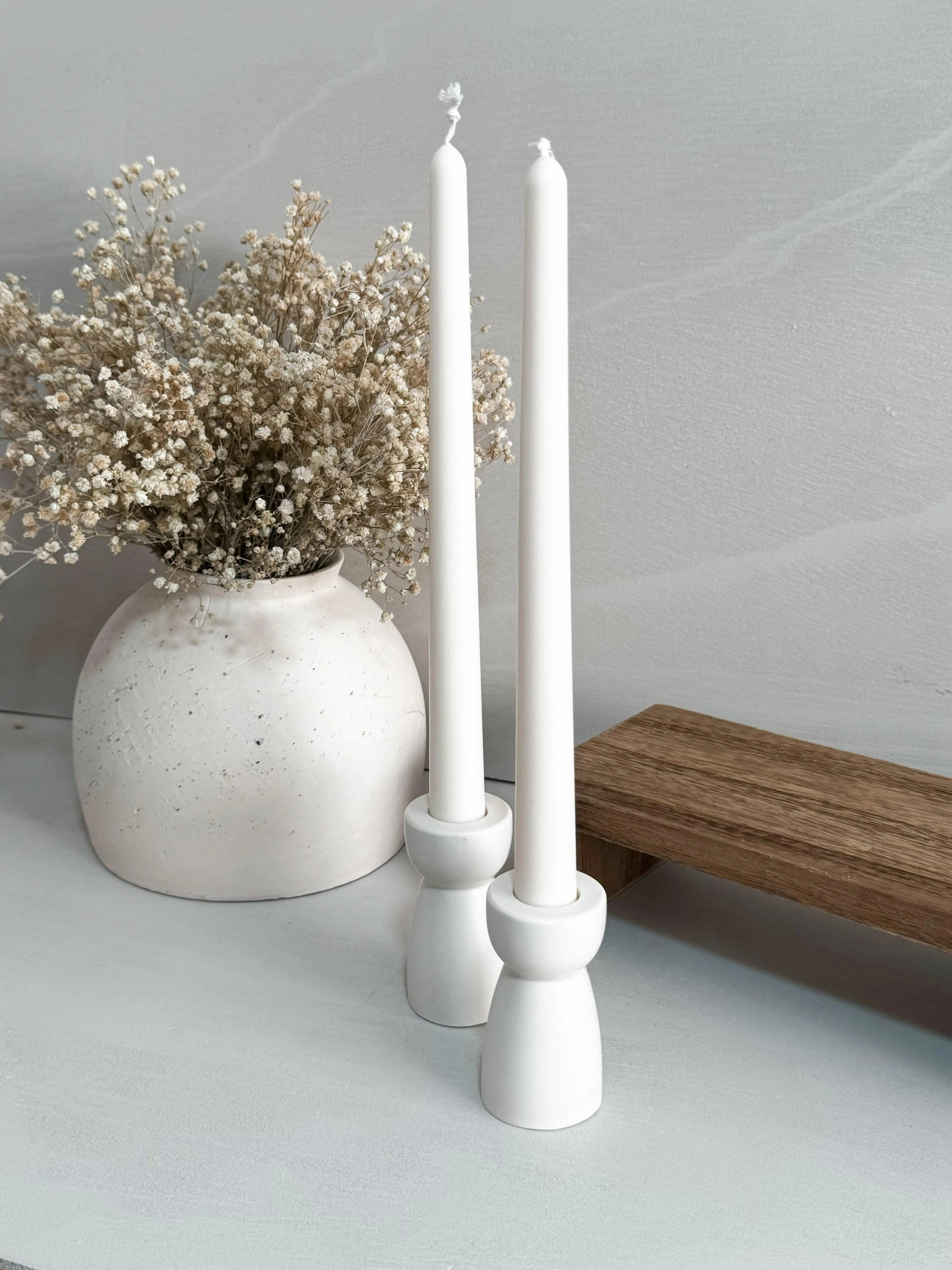 Pack Roma vela decorativa blanca artesanal para mesas y cenas - Wax&Calm