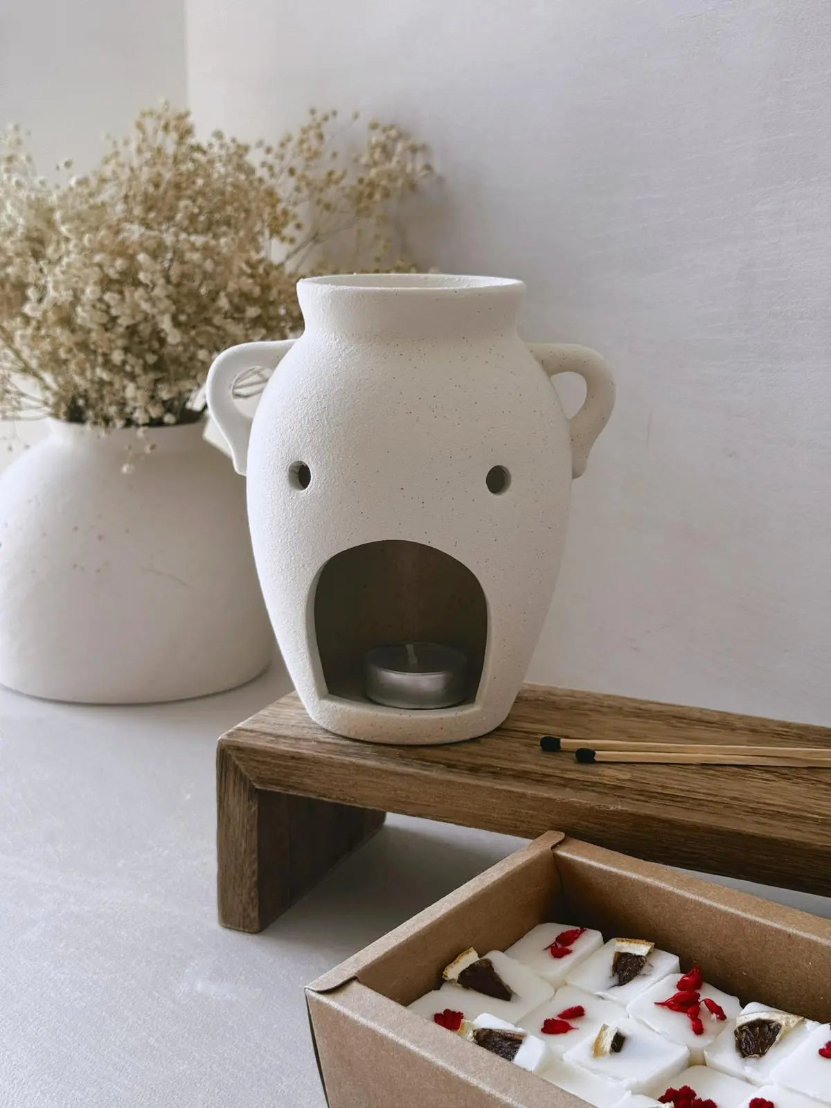 Quemador jarrón decorativo artesanal para ceras aromáticas - Wax&Calm Studio