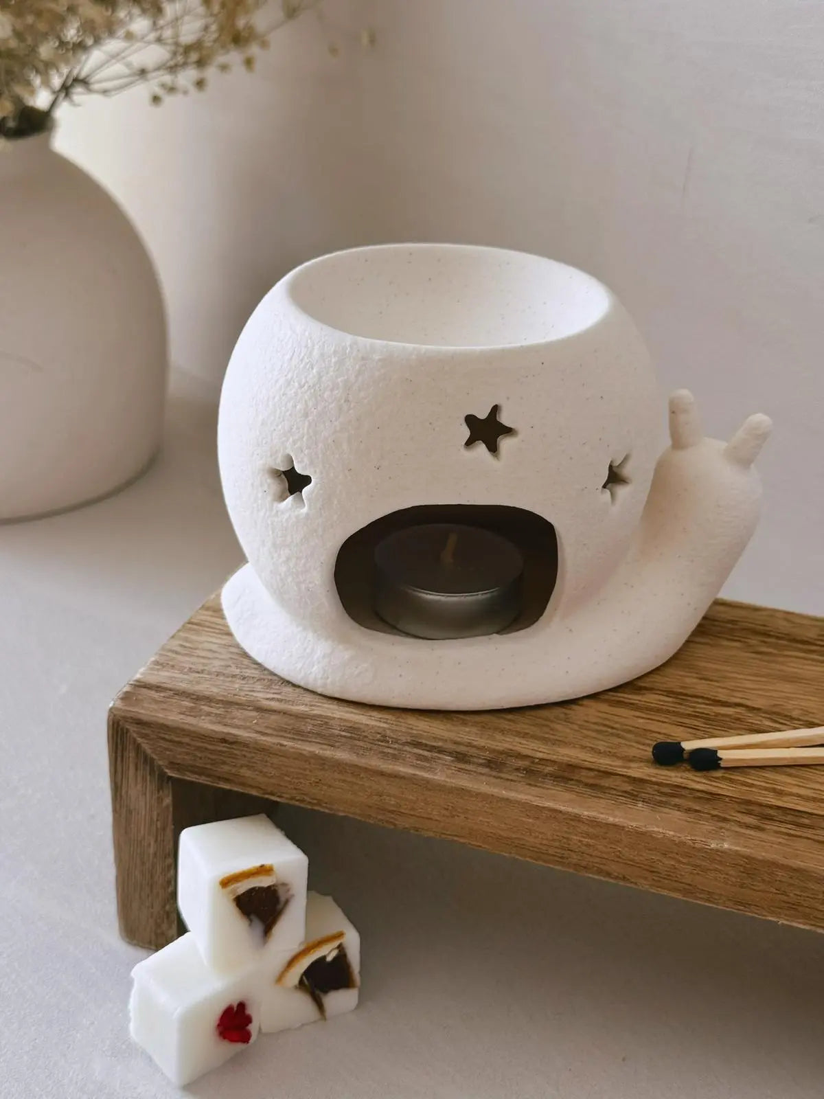 Quemador caracol decorativo artesanal para ceras aromáticas - Wax&Calm Studio