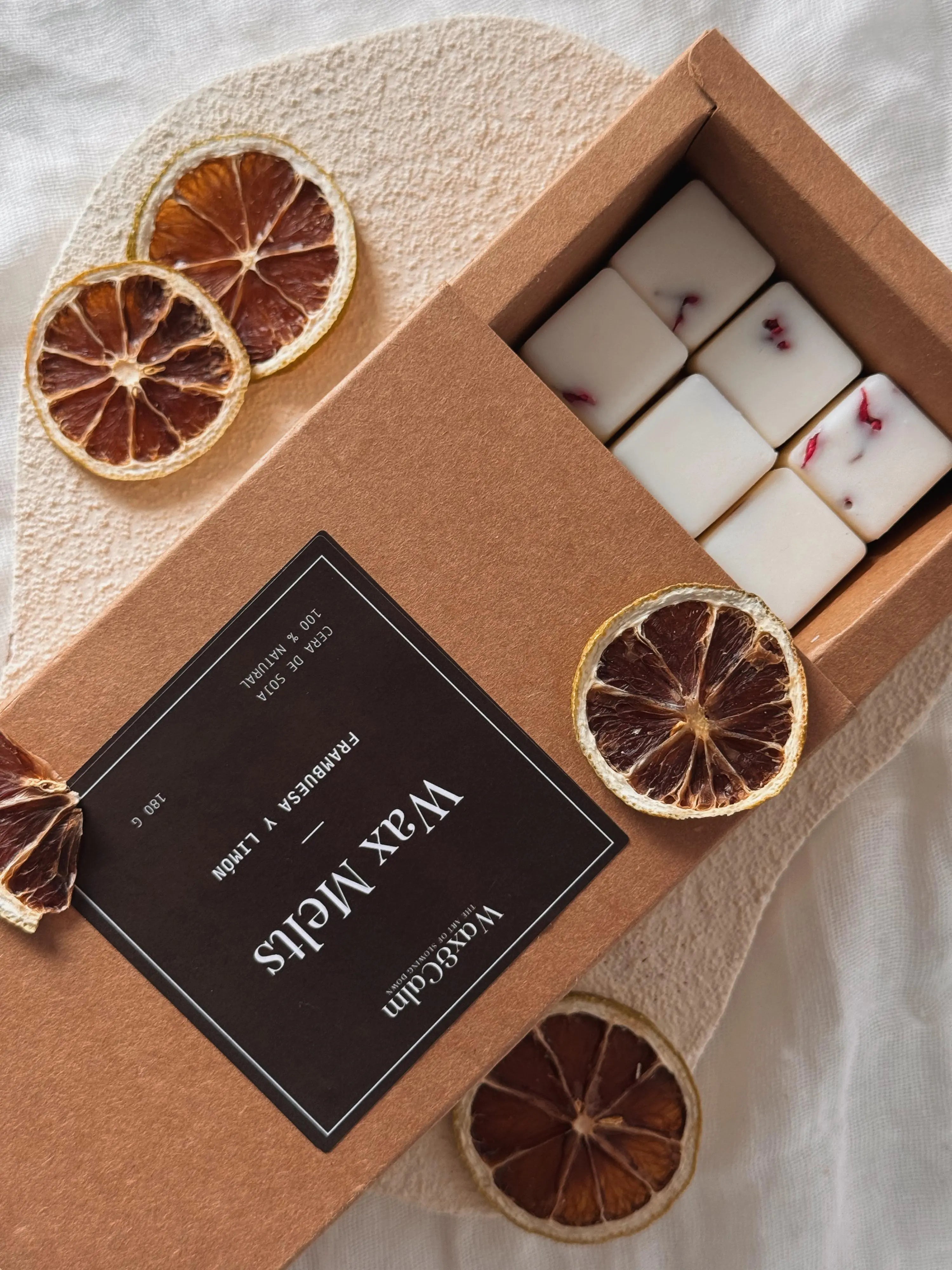 Wax melts artesanales limón dulce cera de soja - Wax&Calm Studio