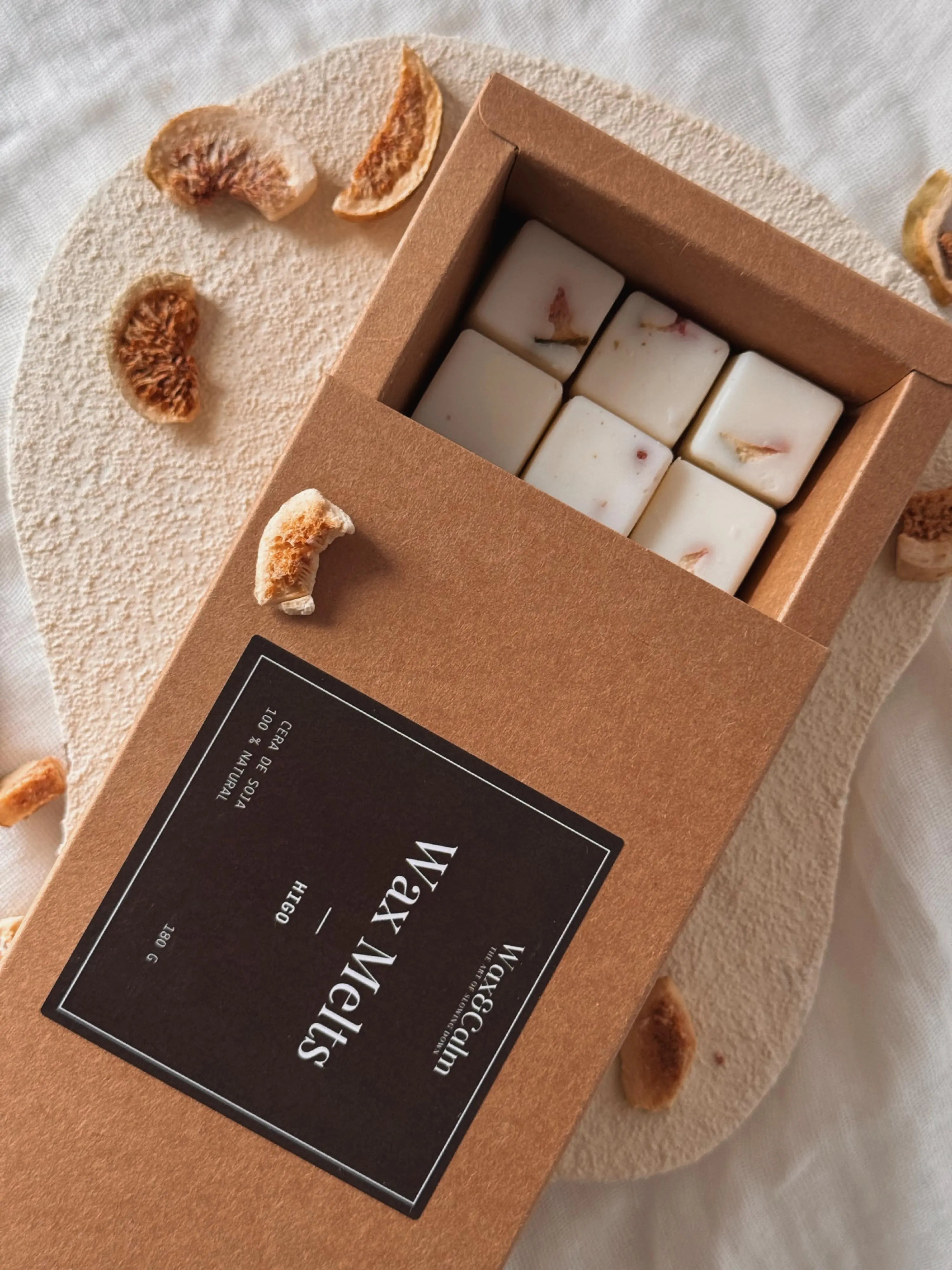 Ceras wax melts higo artesanales - acabado Wax&Calm