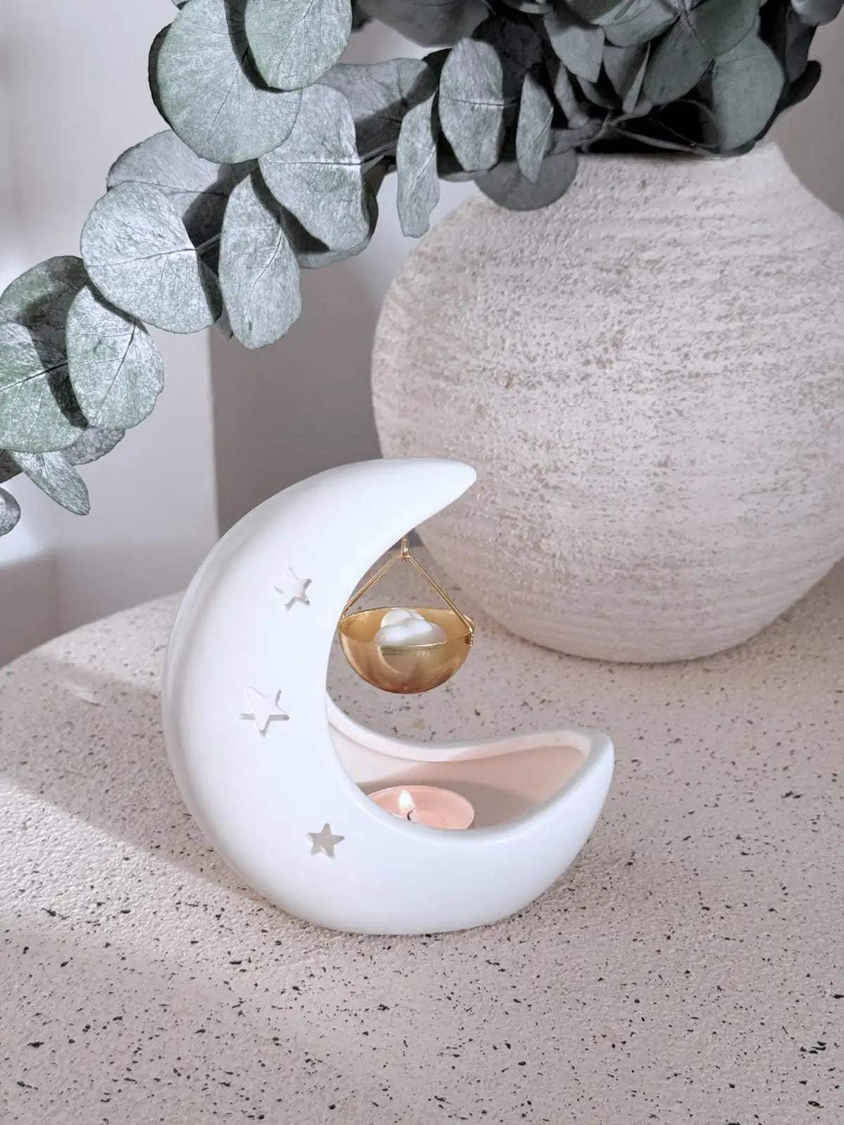 Detalle quemador Luna Wax&Calm, cavidad superior para wax melts