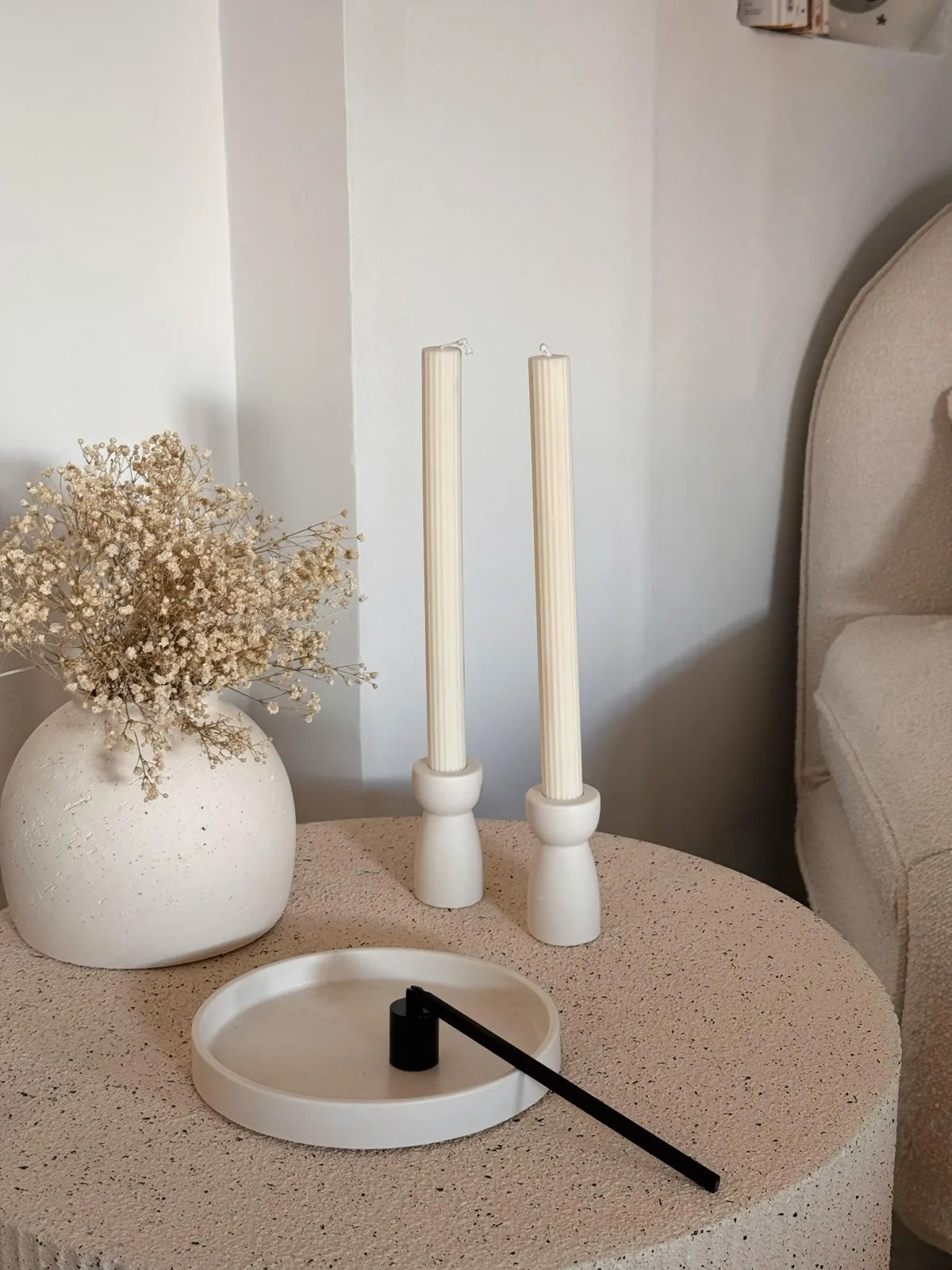Portavelas decorativo Iris – candelabro artesanal resina ecológica Wax&Calm