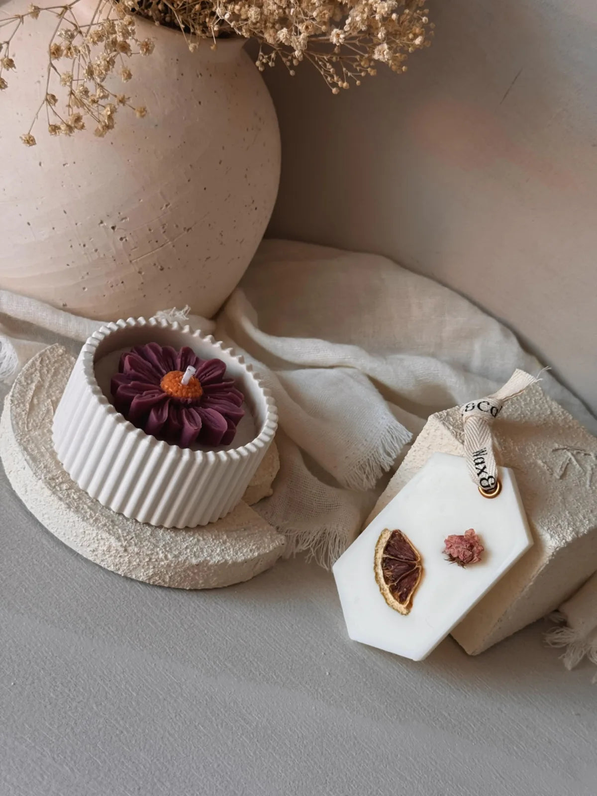 Pack velas para regalar Cítrico Dulce – velas aromáticas artesanales cera de soja Wax&Calm