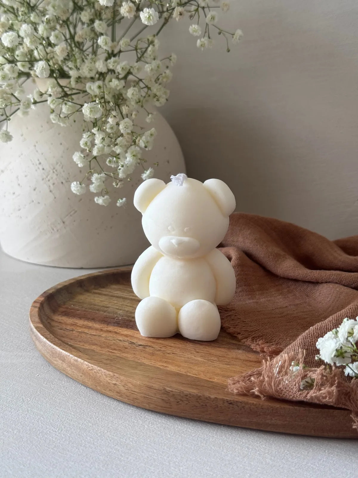 Vela infantil artesanal Oso cera natural sin aroma - Wax&Calm
