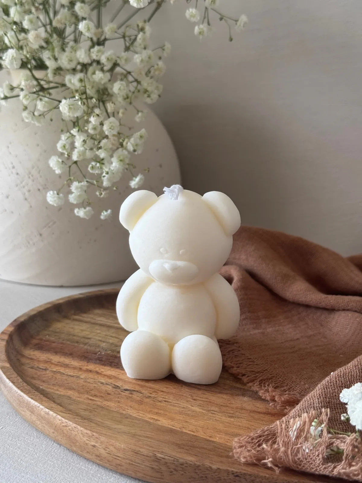 Vela infantil artesanal Oso cera natural sin aroma - Wax&Calm