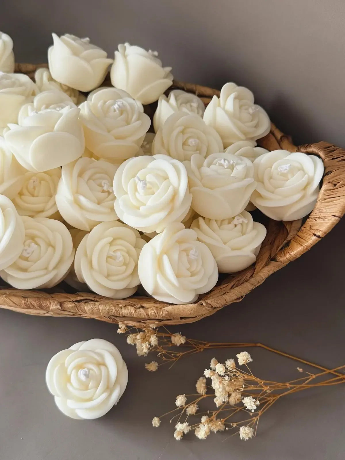 Vela decorativa artesanal Rosa cera natural - Wax&Calm