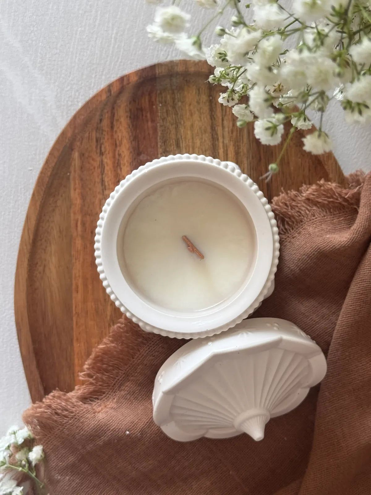Vela aromática artesanal Joyero Thais – fragancias para el hogar cera de soja Wax&Calm