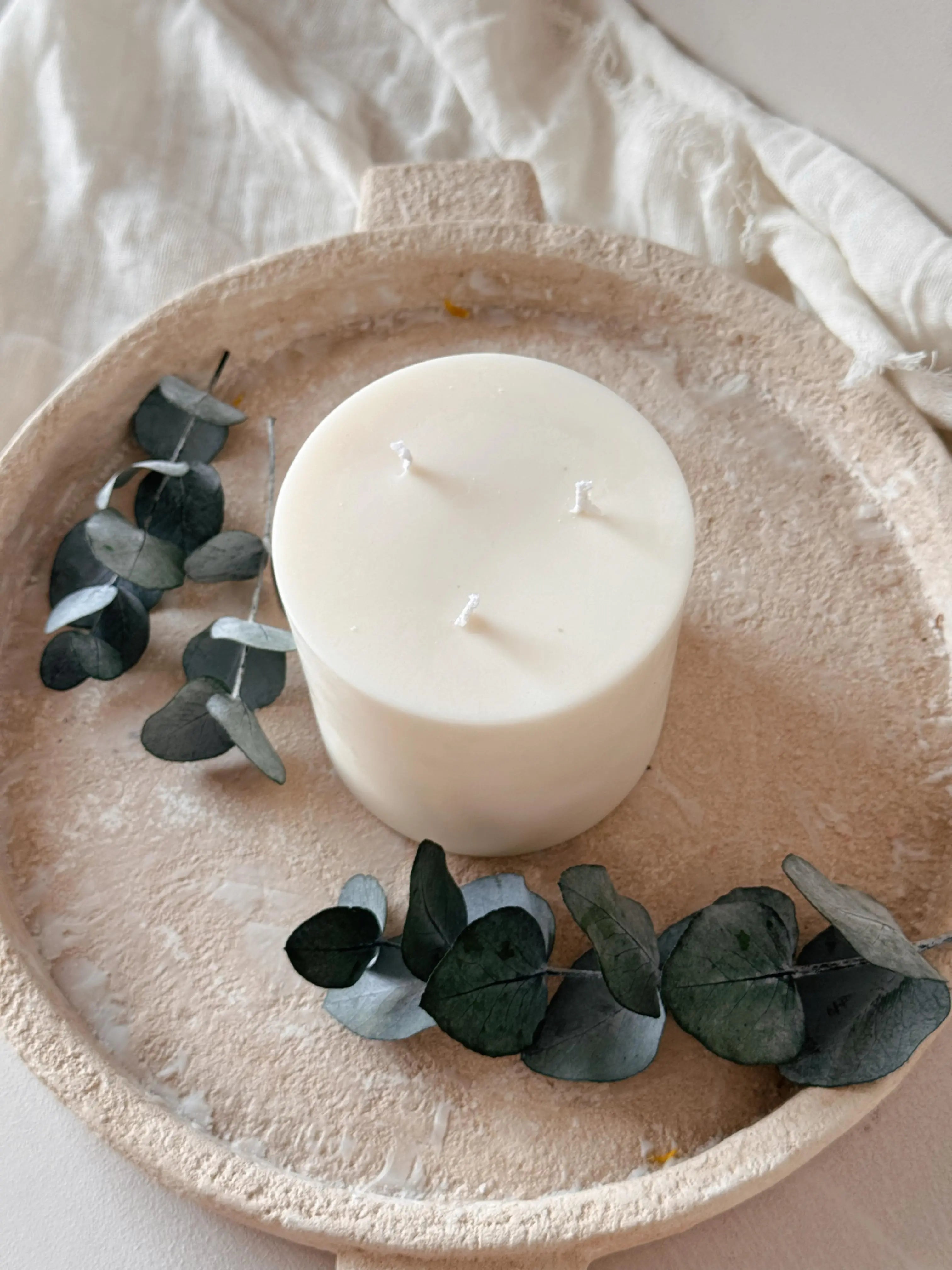 Vela Ritual Base artesanal cera de soja - vista frontal Wax&Calm