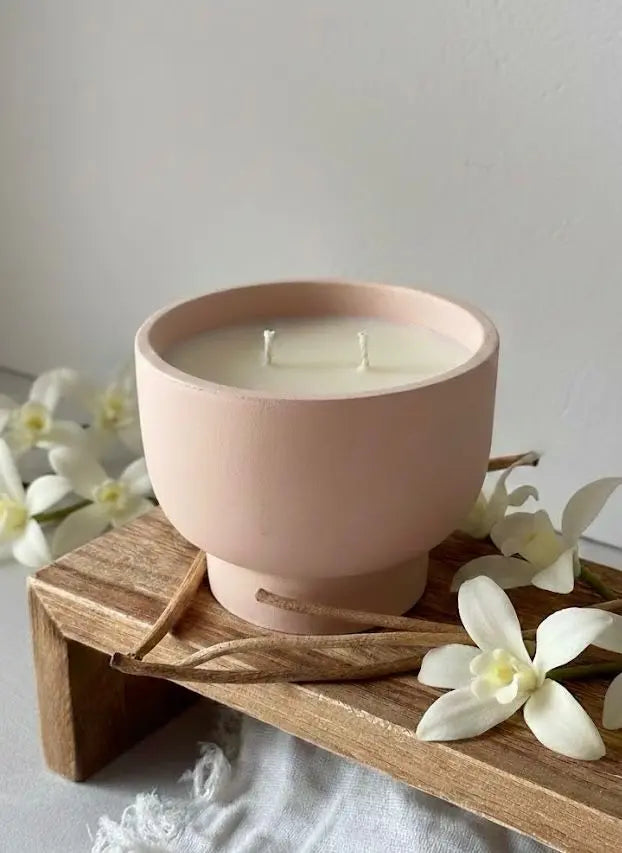 Vela aromática Basic Nº6 sándalo cedro y avena cera de soja artesanal - Wax&Calm