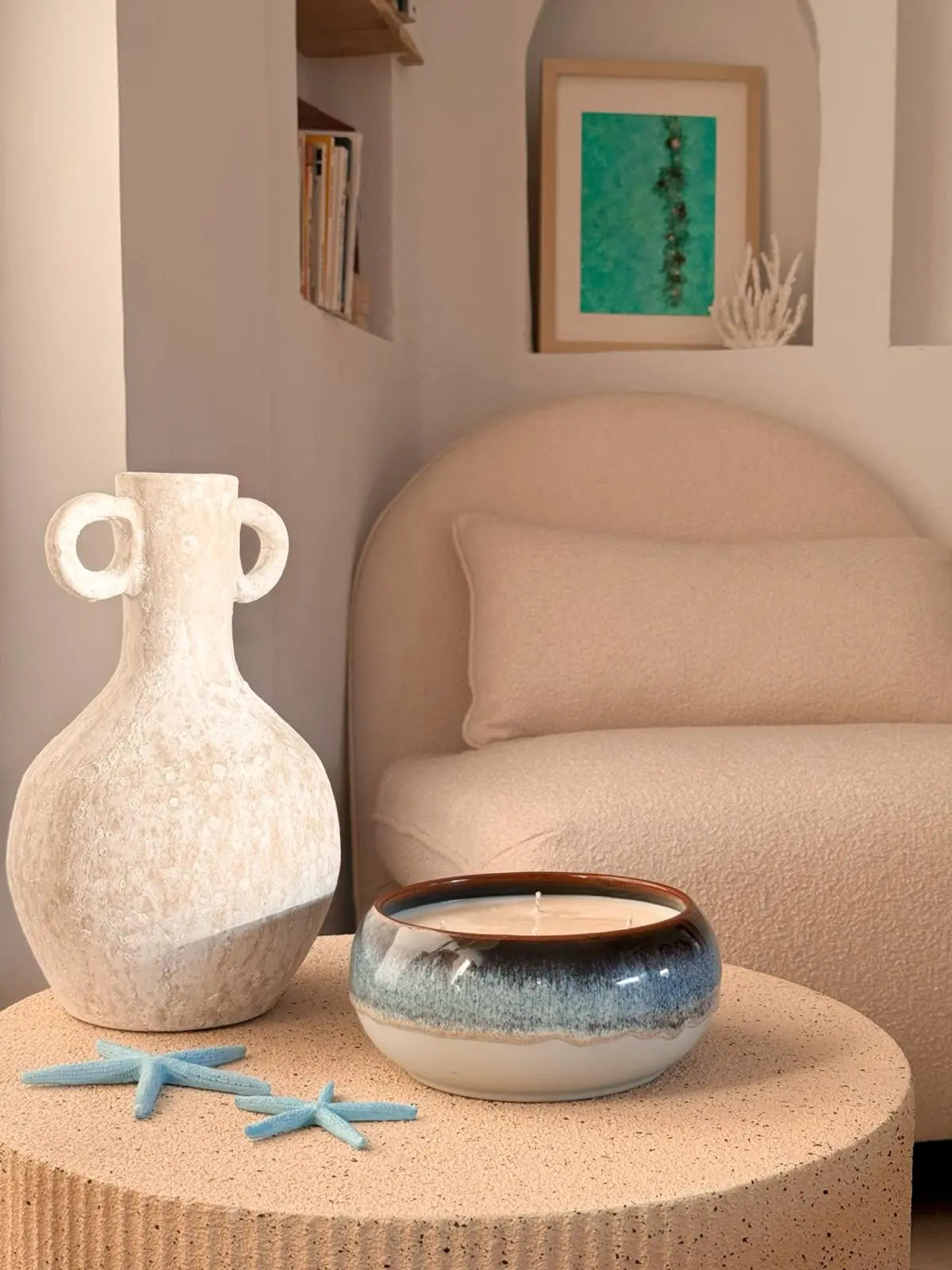 Colección Signature Aqua vela aromática artesanal cera de soja azul - Wax&Calm