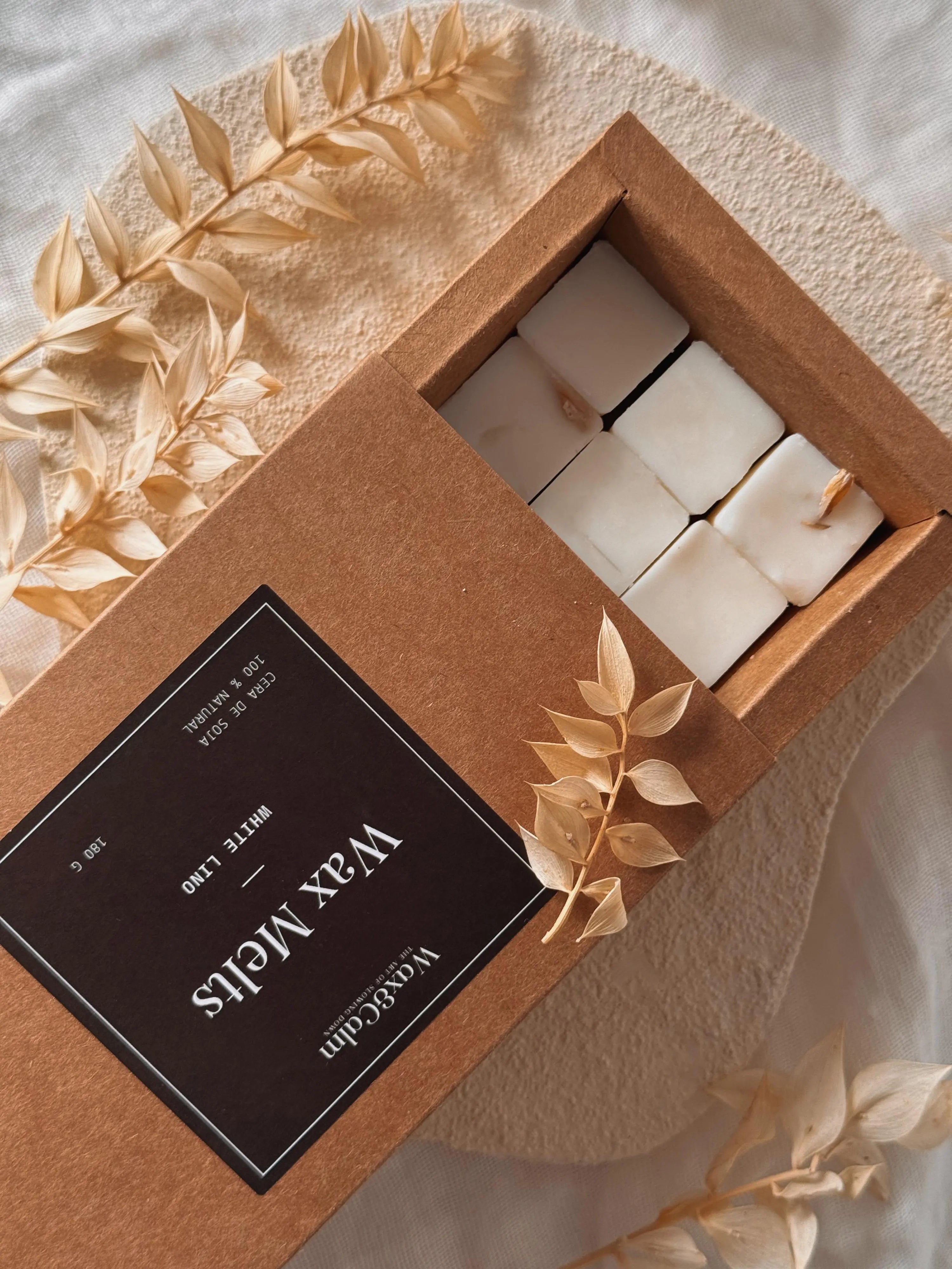 Ceras aromáticas algodón wax melts artesanales - detalle Wax&Calm