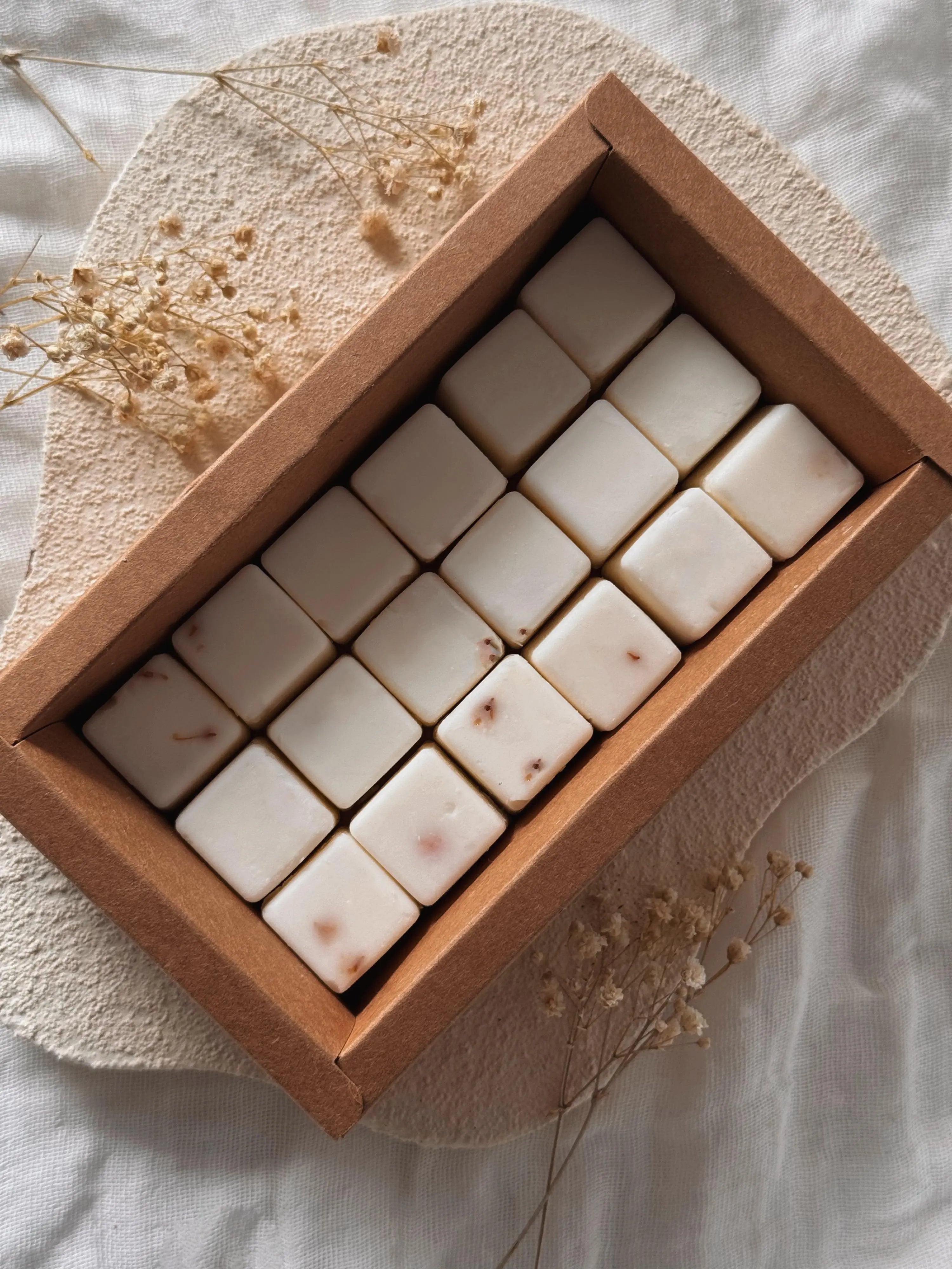 Ceras aromáticas vainilla wax melts artesanales - detalle Wax&Calm